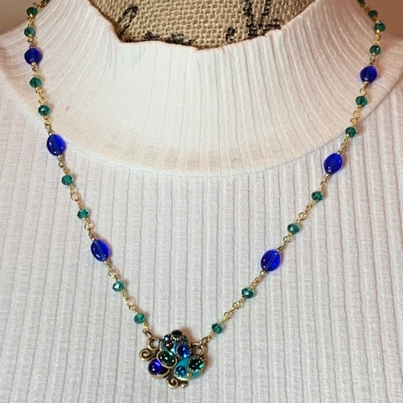 Michal Golan Jewelry - Emerald Mosaic Swirl Necklace